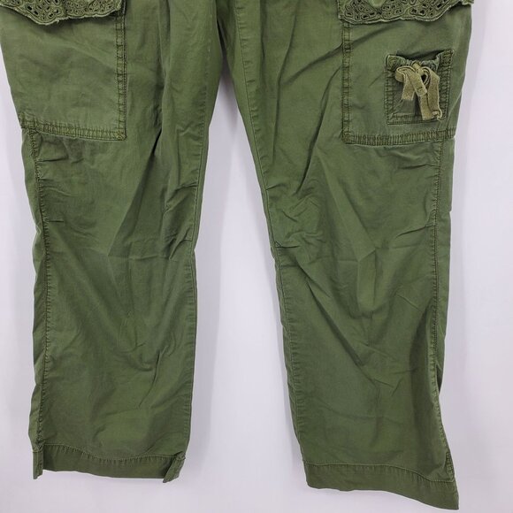 Vintage Old Navy Y2K Grunge Low Rise Lace Crochet Cargo Women's Pants Size 8 - Picture 7 of 9